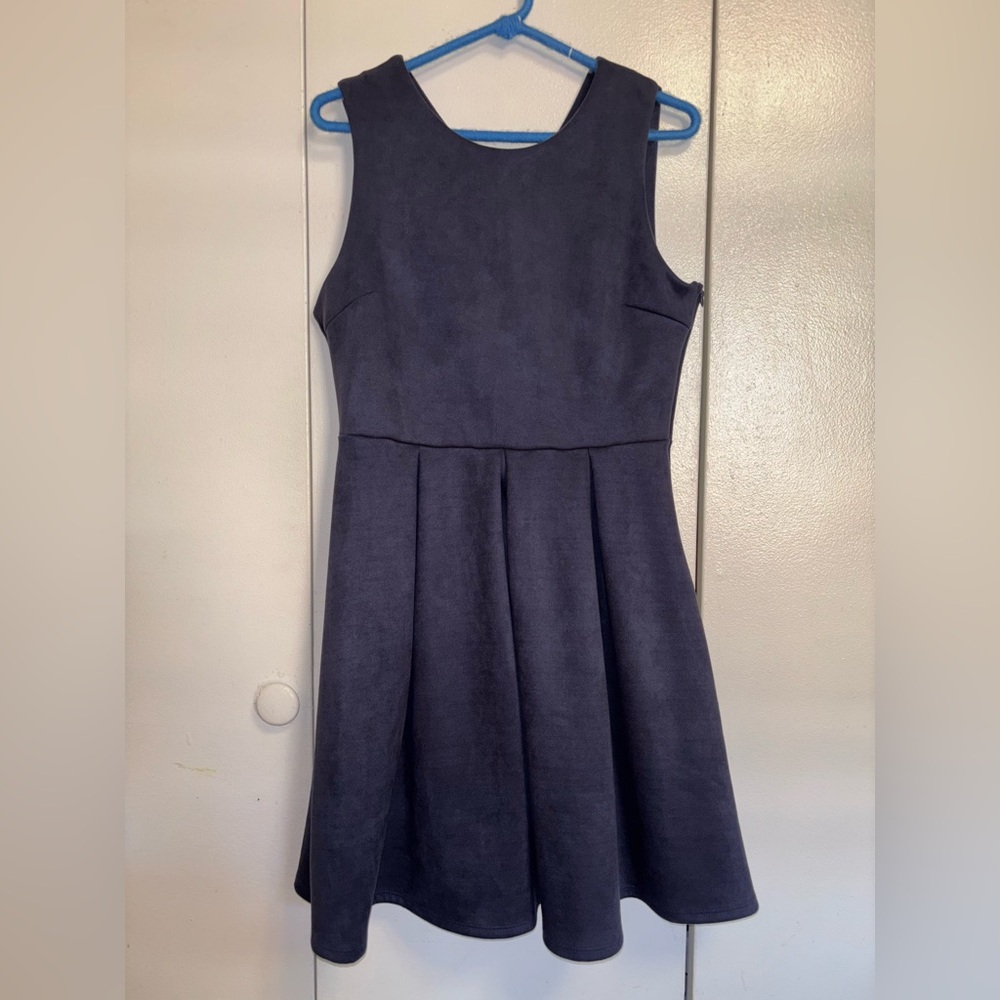 Modcloth Navy Blue Suede Mini Dress